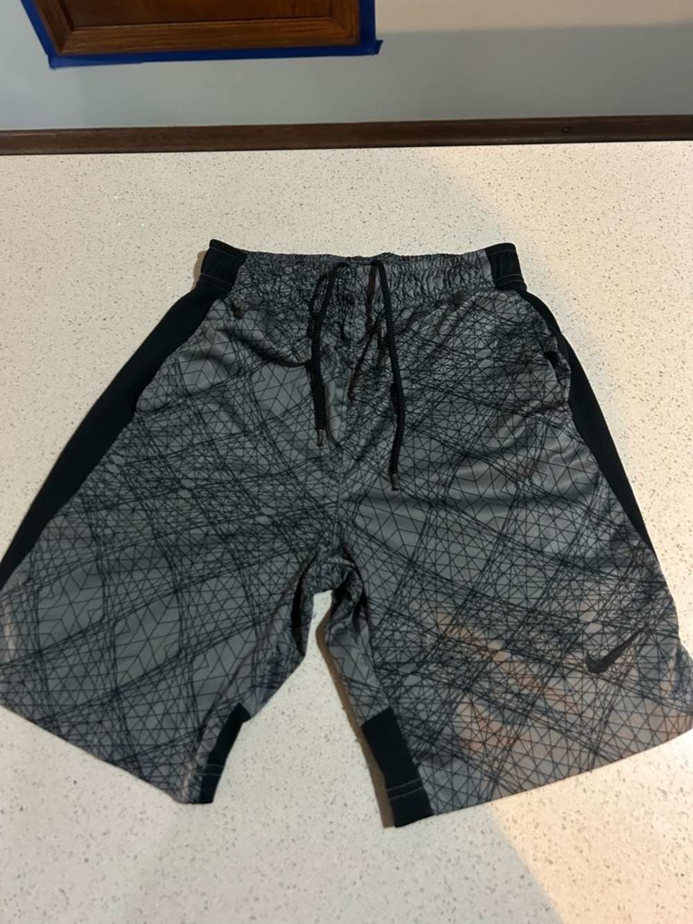 Nike boys Gray Patterned Athletic Shorts